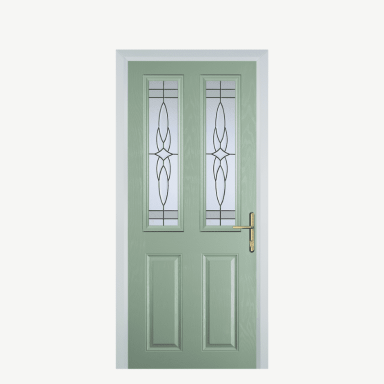 Door C 2 Panel 2 Square Chartwell Green Crystal Harmony Frost