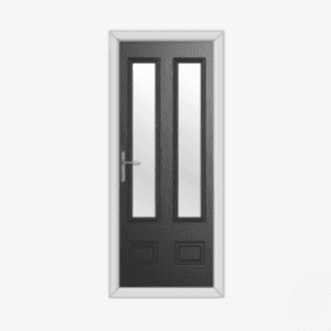 Aston Glazed 2 Black Composite Door