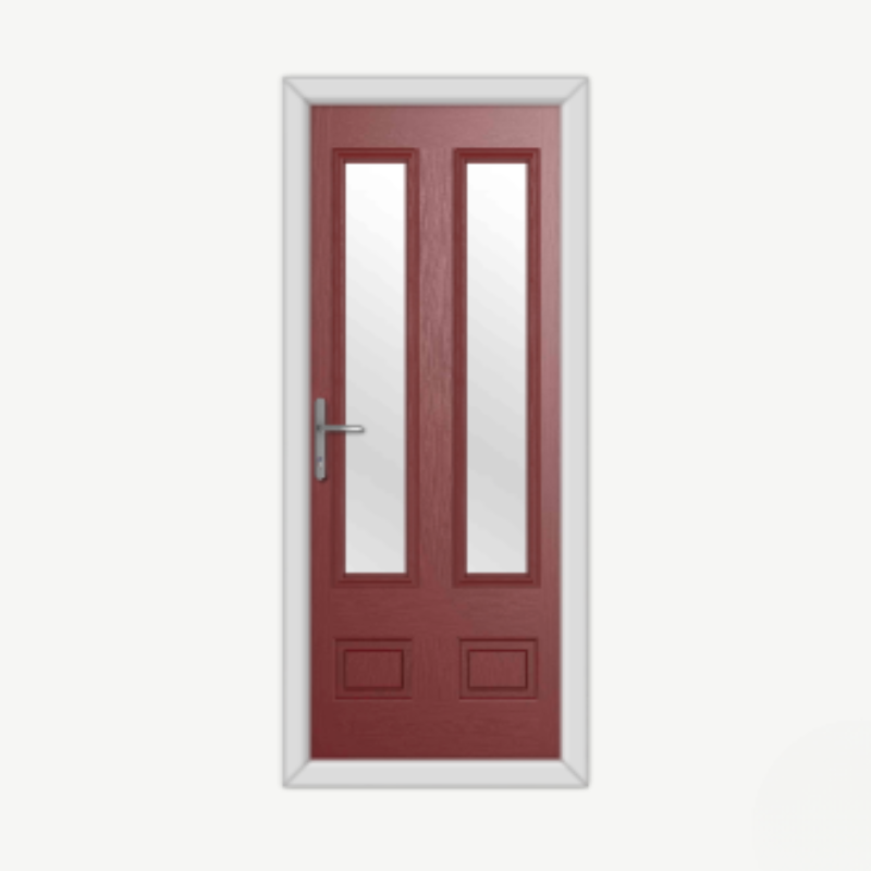 Aston Glazed 2 Burgundy Composite Door